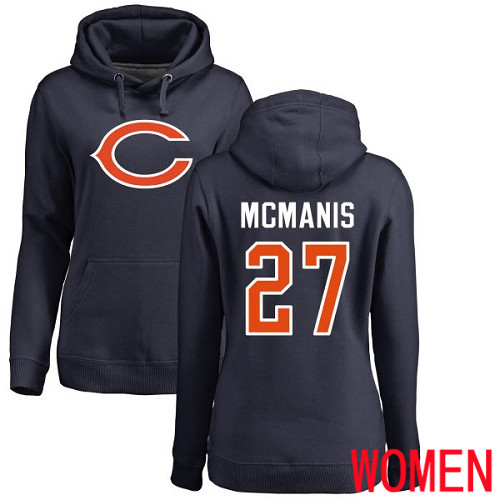 Chicago Bears Navy Blue Women Sherrick McManis Name and Number Logo NFL Football 27 Pullover Hoodie Sweatshirts